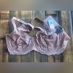 Natori Lace Underwire Bra in Dusty Rose. 38DDD. NWT.